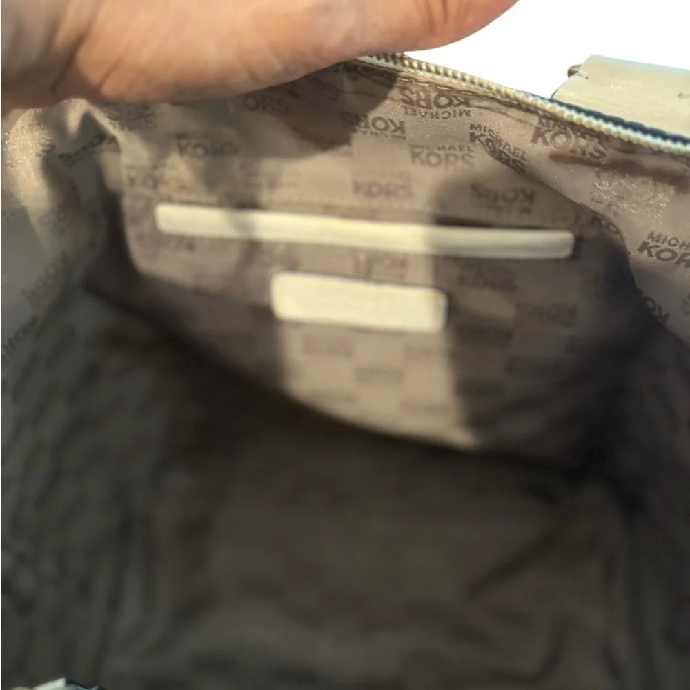 Michael Kors Black and Tan Tote with Structured Design